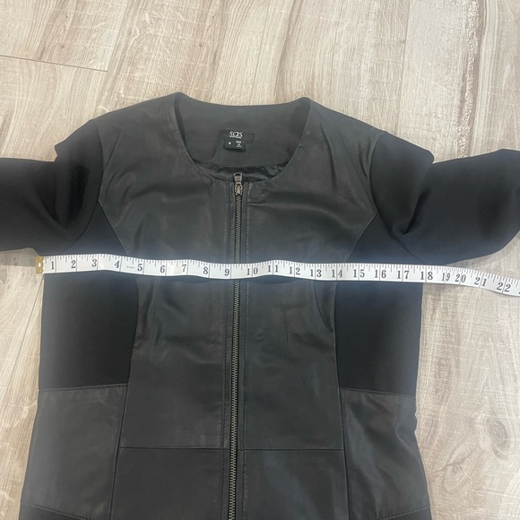 NWT SAS “Jade” black leather  dress 8 - Picture 14 of 16